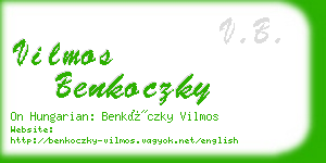 vilmos benkoczky business card